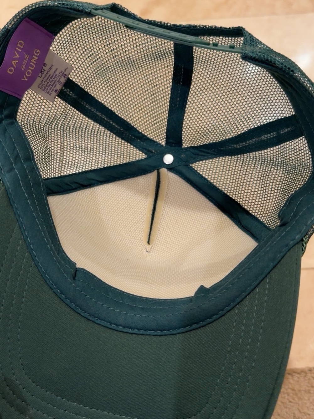 David & Young MERRY Rhinestone Trucker Hat Green Snapback NWOT - Picture 5 of 5